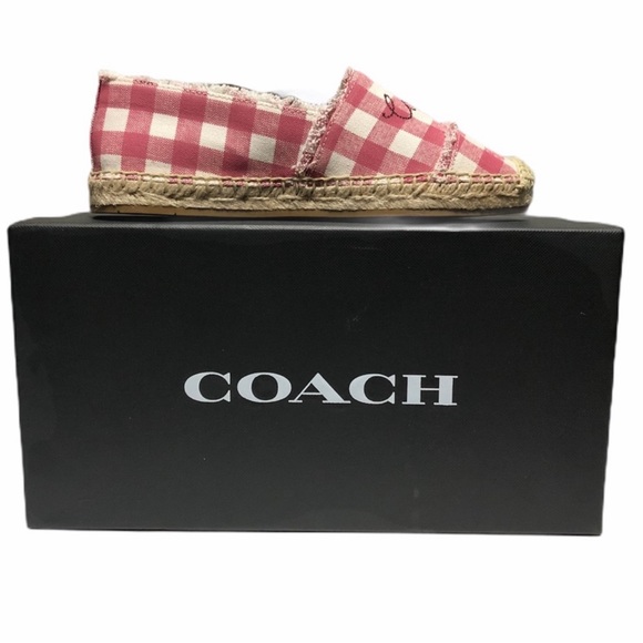 Coach Celina Espadrille With Gingham Print Sandals Size 5 - Picture 6 of 9